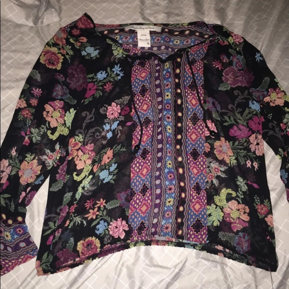 American Rag Floral Pattern Blouse